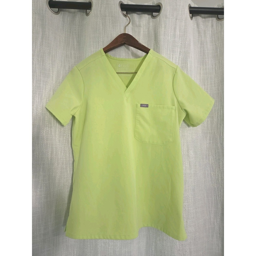 FIGS Catarina Scrub Top Lime Green Women's Size Small